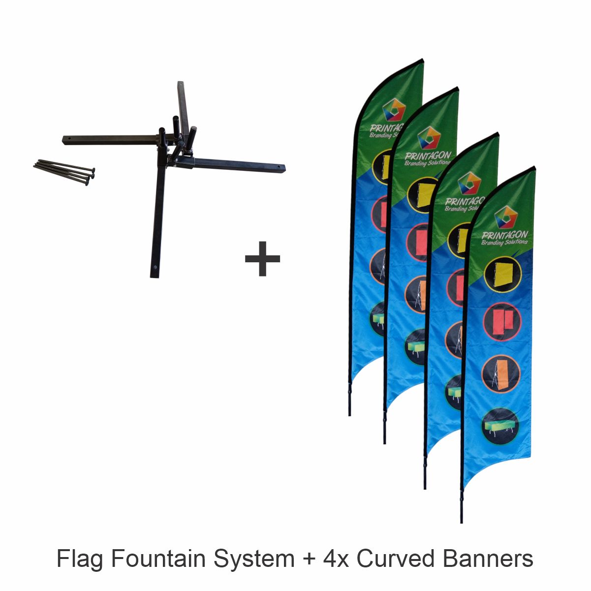 Cluster Flag Fountain | 4 Flags - Image 2