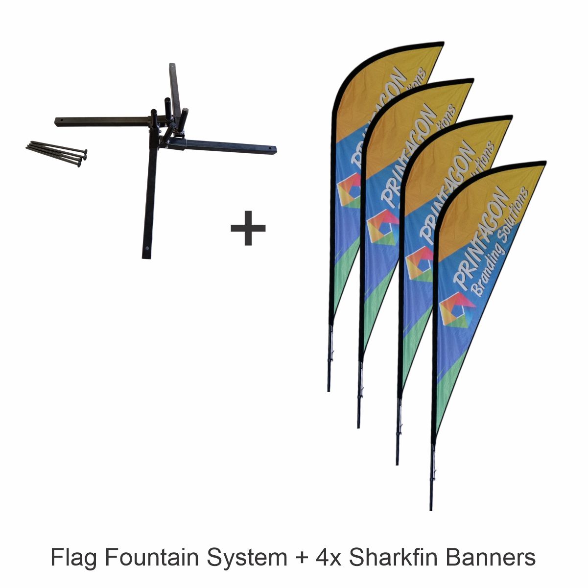 Cluster Flag Fountain | 4 Flags - Image 3